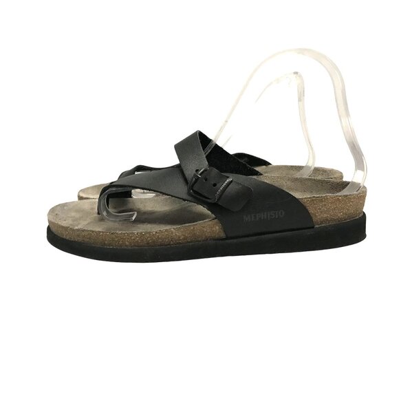 Mephisto Helen Womens Leather Cork Footbed Sandals Black Size 7.5-8 /38 - Picture 4 of 7